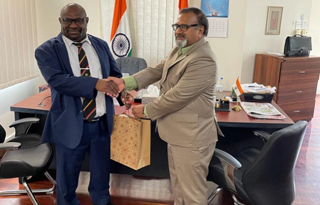 Sushil Kumar Singhal, High Commissioner meeting with Mr. Jimmy Uguro, Education Minister of Papua New Guinea - 04.03.2021