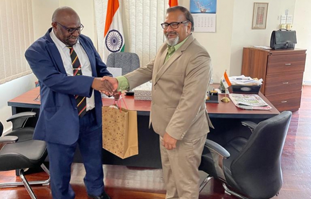 Sushil Kumar Singhal, High Commissioner meeting with Mr. Jimmy Uguro, Education Minister of Papua New Guinea - 04.03.2021