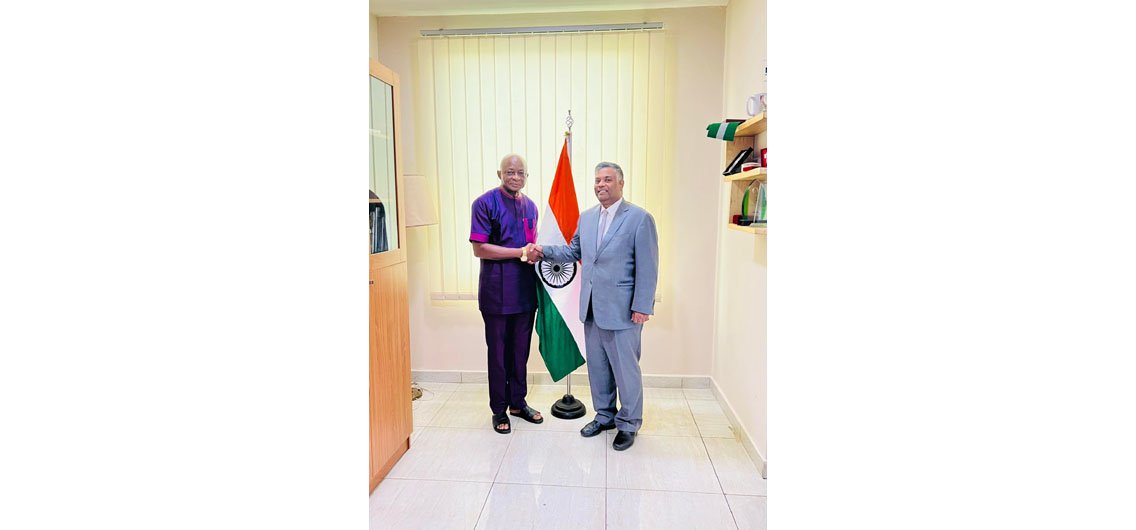 HC G Balasubramanian met former HC of Nigeria to India Maj Gen (Retd) Chris Eze on 30 August 2022